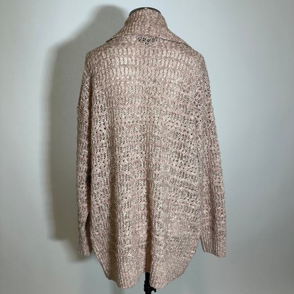 NWT Frye Pale Mauve Open Knit Open Front Long Line Cardigan Womens Size Medium M - Picture 5 of 10